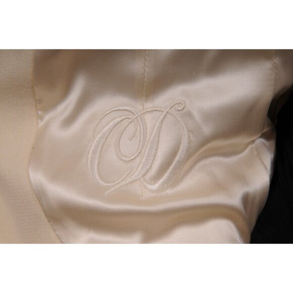 Christian Dior Vintage 2000's Shawl Lapel Fringe Blazer US 10 FR 42 Cream Wool - Picture 15 of 16